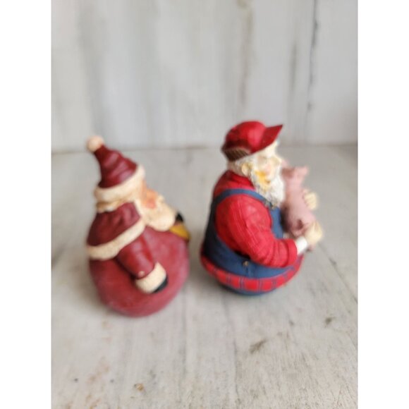 Fat Santa jolly farmer‎ pig figure set Xmas decor home - Picture 6 of 7